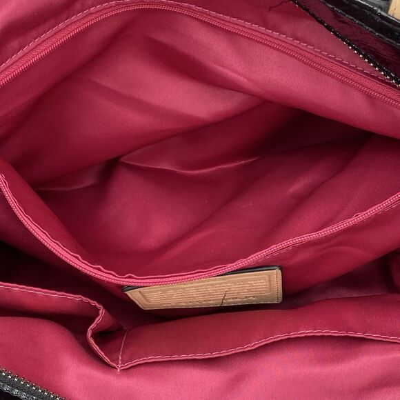 Coach Poppy Daisy Liquid Gloss Black Shoulder Bag Tote 18674 - Picture 12 of 16